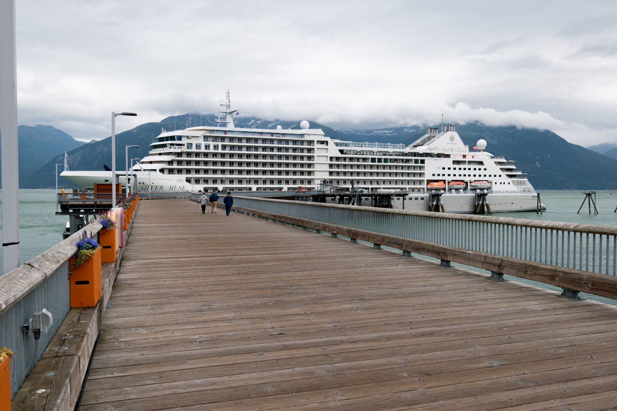 Photo of Silver Muse pier side in Haines.