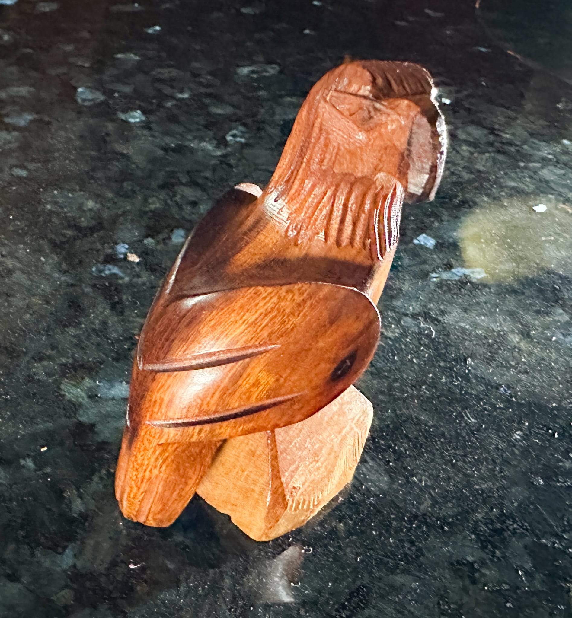 Photo of ironwood eagle sculpture from Juneau