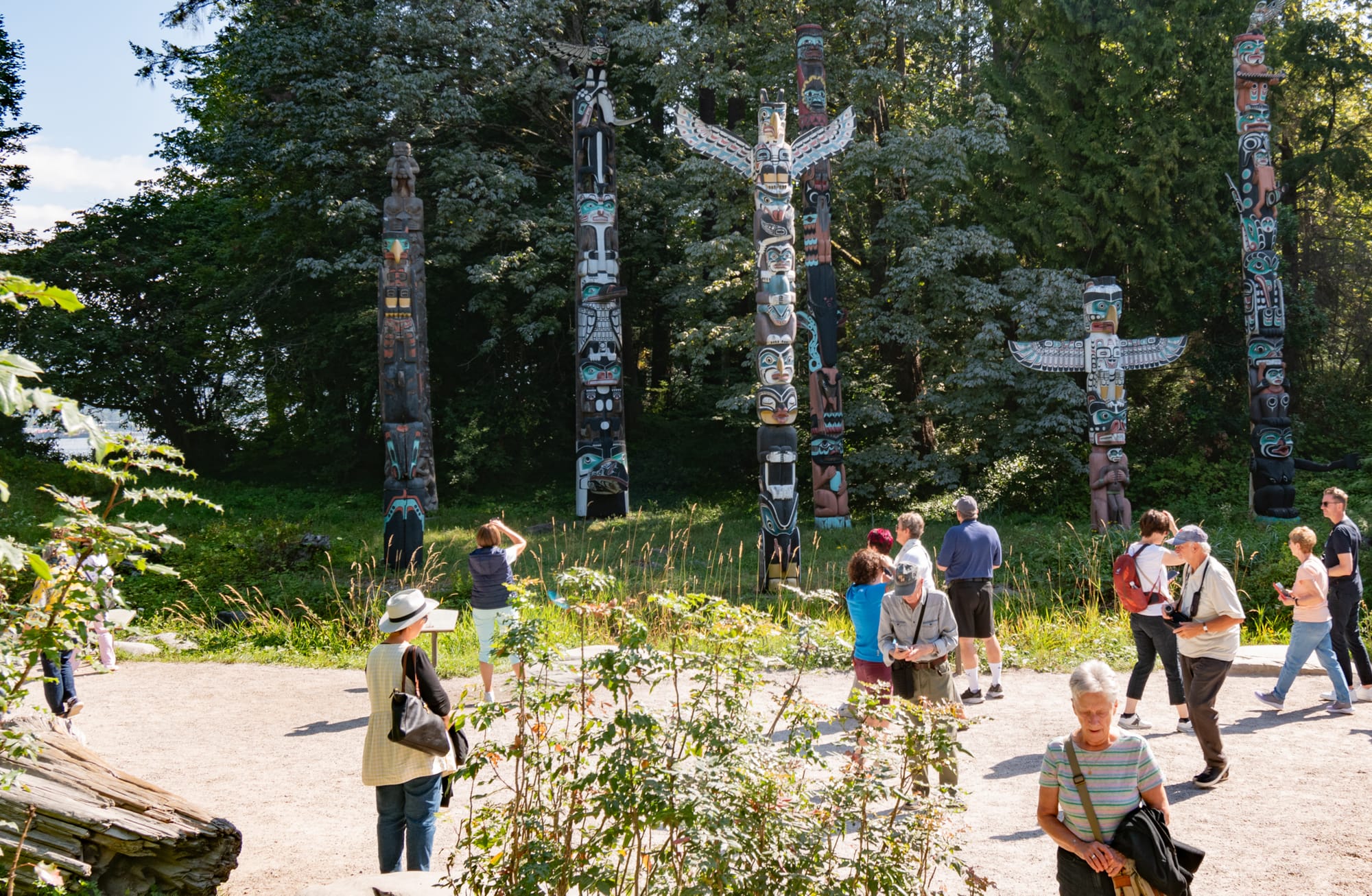 Photo of totem pole display at Stanley Park, Vancouver B.C.