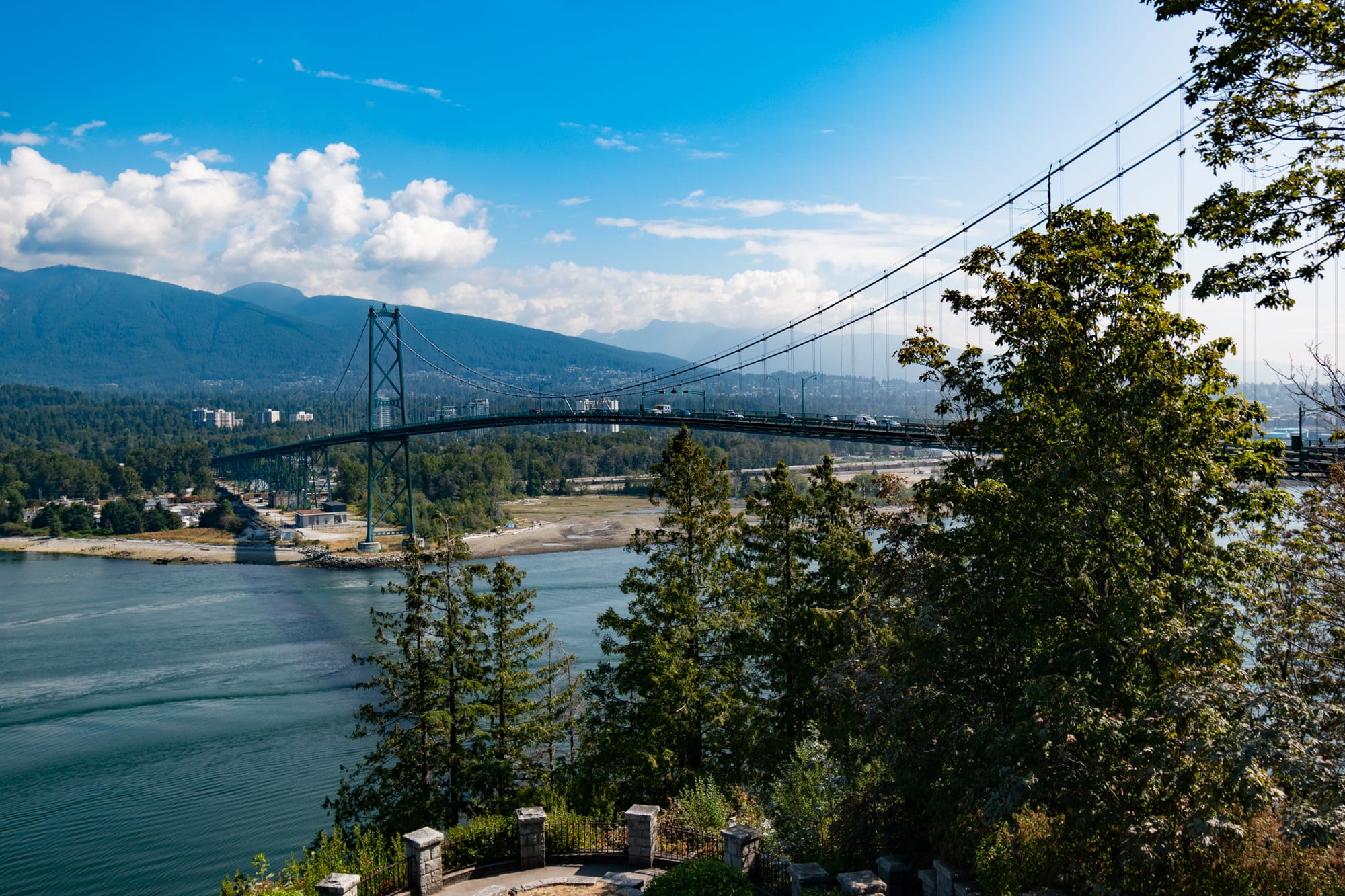 Photo of Lions Gate Bridge taken from Prospect Point lookout.