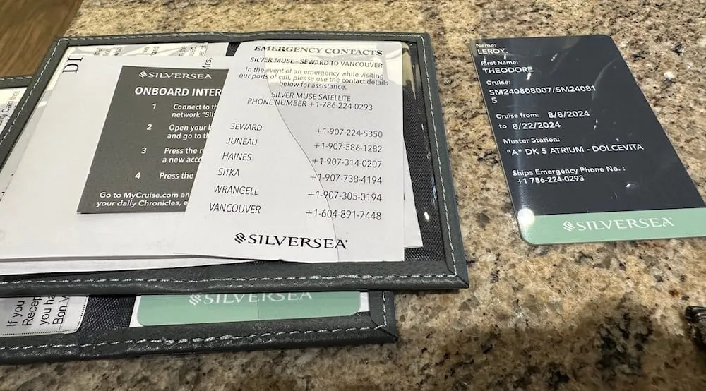 Photo of Silver Muse Boarding Card and Wallet