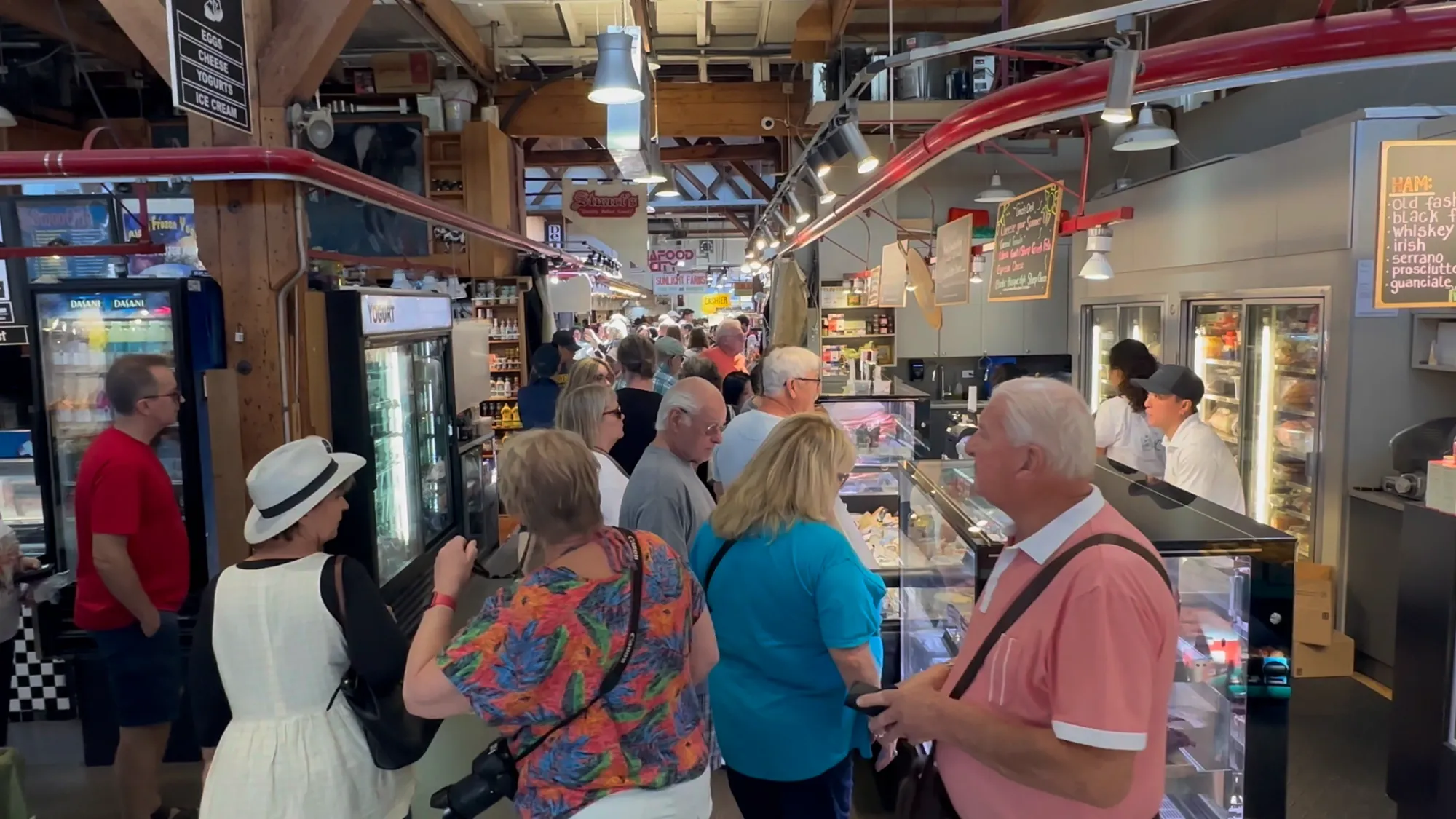 Photo of Granville Island Public Market crowd.