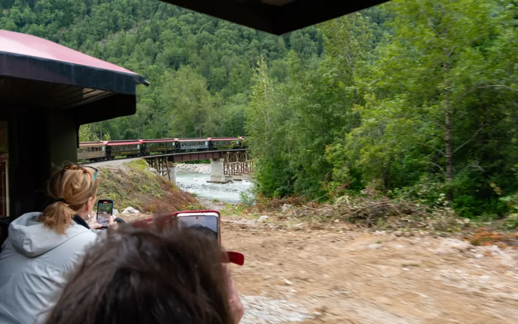 Photo of White Pass Train bridge nearing end of trip