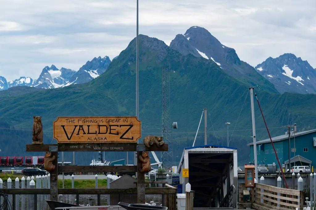 Photo of The Fishing's Great in Valdez sign