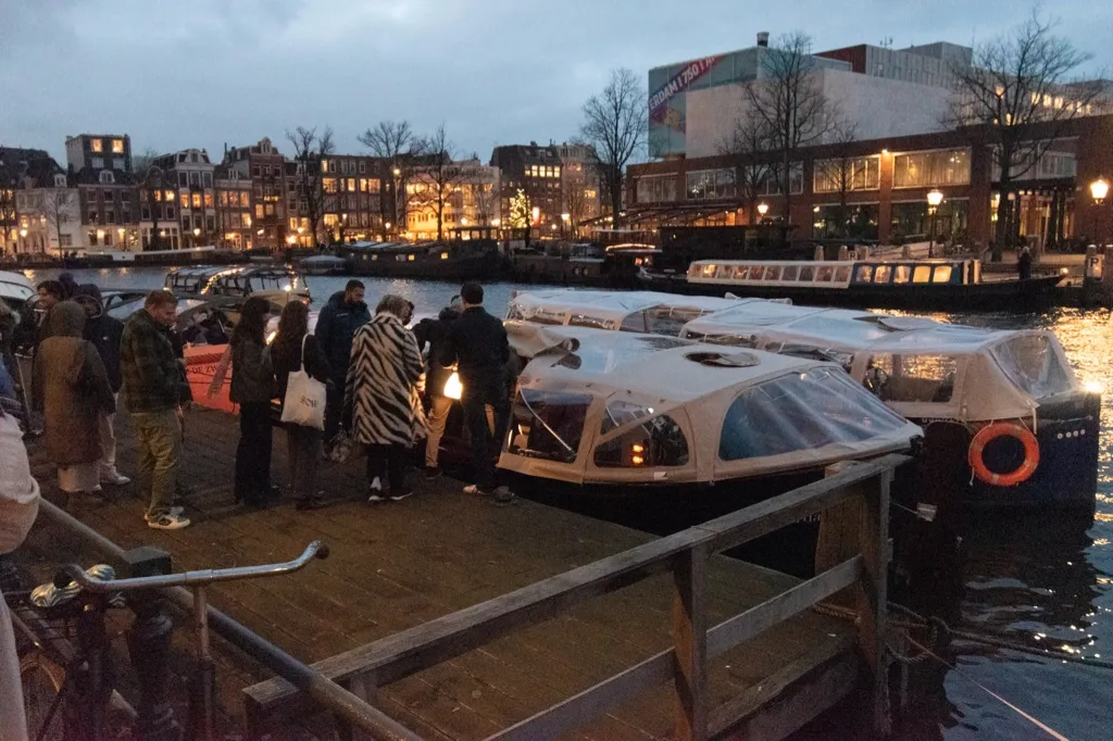 Photo of us boarding our boat, for the Festival of Lights tour