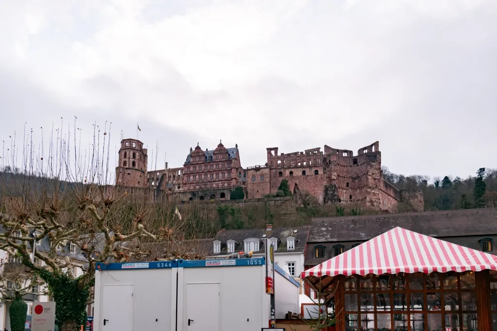 Photo of Castle perched above Heidelberg Christmas Market