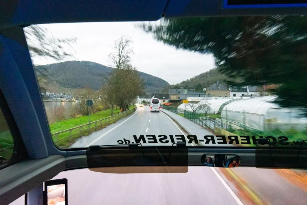 Photo of view from bus window heading from Koblenz to Cochem