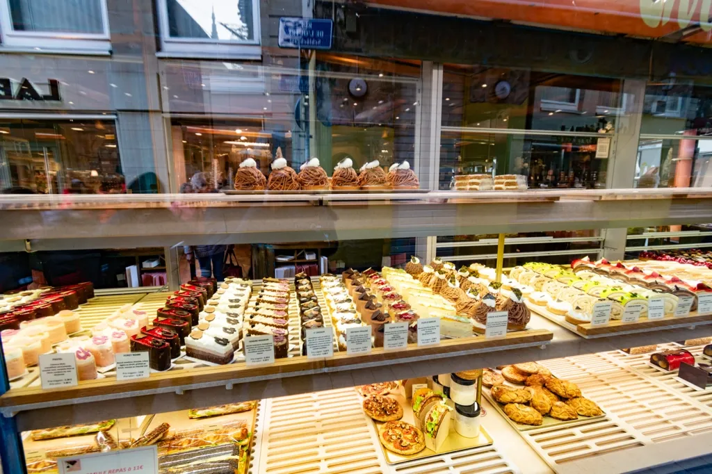 Photo of delicious looking snacks in bakery window