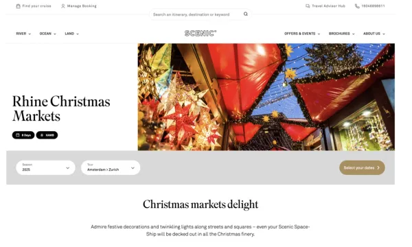 Screen capture of Scenic Christmas Markets site.